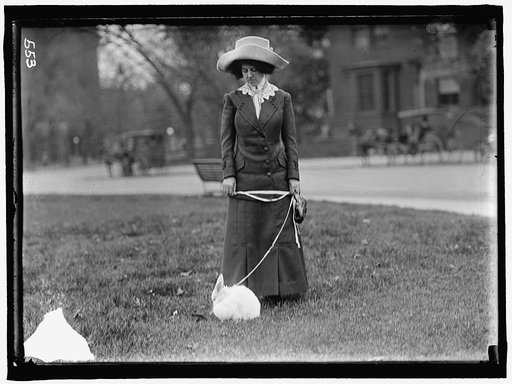 BAND, MRS. J.R. WITH PET RABBIT