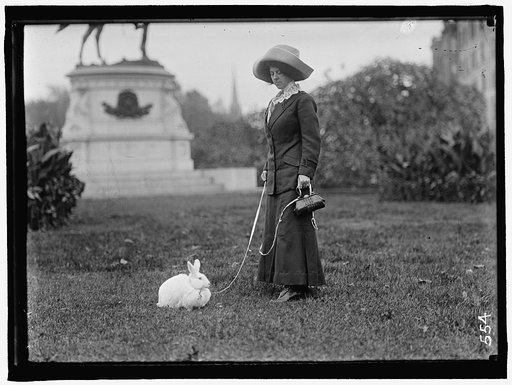 BAND, MRS. J.R. WITH PET RABBIT