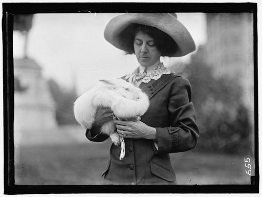 BAND, MRS. J.R. WITH PET RABBIT