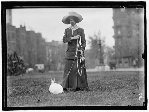 BAND, MRS. J.R. WITH PET RABBIT