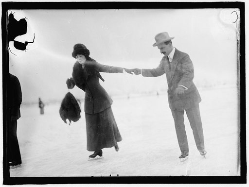 HOWARD, MISS EDITH. SKATING WITH HENRI MARTIN, OF SWISS LEGATION