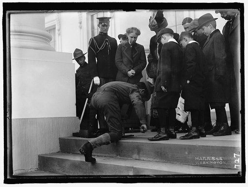 BOY SCOUTS. VISIT OF SIR ROBERT BADEN-POWELL TO D.C. MAKING FIRE; MRS. TAFT WATCHING