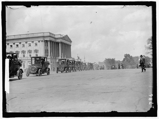 WOMAN SUFFRAGE MOTOR PARADE TO CAPITOL