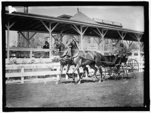 HORSE SHOWS. TEAM DRIVEN BY GENERAL NELSON A. MILES, LEFT, WITH P. V. DeGRAW