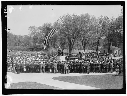 CARROLL, JOHN. STATUE AT GEORGETOWN UNIVERSITY, DEDICATED MAY 4, 1912. SCENES AT DESK