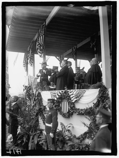 JONES, JOHN PAUL. DEDICATION OF MONUMENT, 4/17/12. DEWEY; PORTER; FATHER RUSSELL AT RIGHT