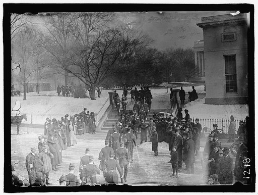 NEW YEAR'S RECEPTION AT WHITE HOUSE. CIVILIANS IN LINE FOR RECEPTION