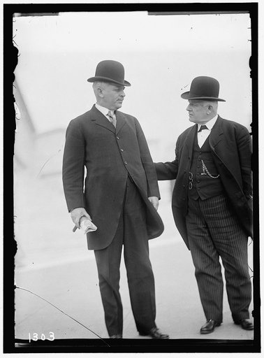 FLINT, FRANK PUTNAM SENATOR FROM CALIFORNIA, 1905-1911. LEFT, WITH SENATOR THOMAS STAPLES MARTIN, OF VIRGINIA