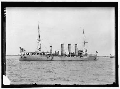 GERMAN SQUADRON VISIT TO U.S. BATTLESHIP 'BREMEN'