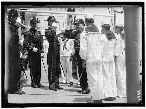 GERMAN SQUADRON VISIT TO U.S. REAR ADM. WARDAR ARRIVING ON 'MAYFLOWER'