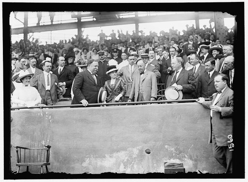 BASEBALL, PROFESSIONAL. LEFT TO RIGHT: TAFT; MRS. KNOX; SEC. P.C. KNOX; VICE PRESIDENT SHERMAN; MRS. TAFT, LEFT REAR OF PRESIDENT
