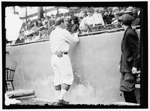 BASEBALL, PROFESSIONAL. DUTCH SCHAEFFER TALKING TO VICE PRESIDENT SHERMAN