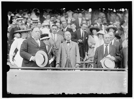 BASEBALL, PROFESSIONAL. LEFT TO RIGHT: TAFT; MRS. KNOX; SEC. P.C. KNOX; VICE PRESIDENT SHERMAN; MRS. TAFT, LEFT REAR OF PRESIDENT