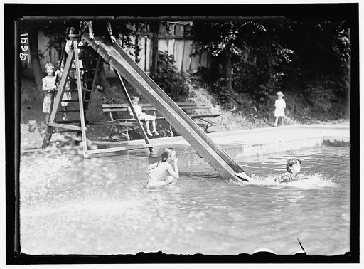 DISTRICT OF COLUMBIA PARKS. CHILDREN AT FOUNTAINS AND POOLS