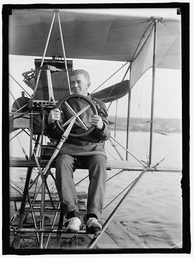 ELLYSON, THEODORE G. LIEUT. U.S.N. TESTING SEAPLANE ON POTOMAC