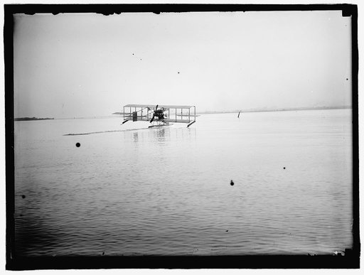 ELLYSON, THEODORE C. LIEUT. U.S.N. TESTING SEAPLANE ON POTOMAC