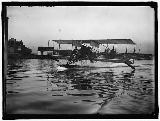 ELLYSON, THEODORE C. LIEUT. U.S.N. TESTING SEAPLANE ON POTOMAC
