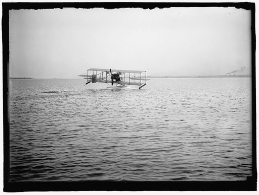ELLYSON, THEODORE C. LIEUT. U.S.N. TESTING SEAPLANE ON POTOMAC