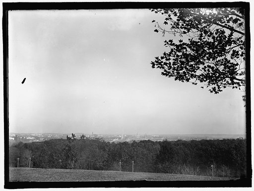 ARLINGTON NATIONAL CEMETERY. VIEW, WASHINGTON IN DISTANCE