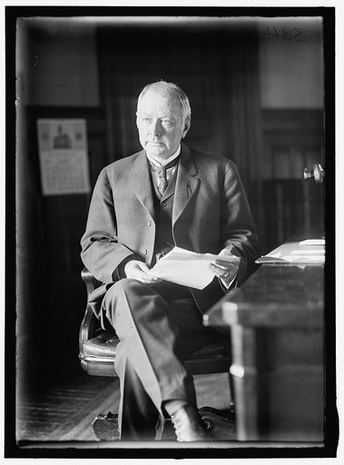 BURLESON, ALBERT SIDNEY. REP. FROM TEXAS, 1899-1913; POSTMASTER GENERAL, 1913-1921. AT DESK, POST OFFICE DEPARTMENT