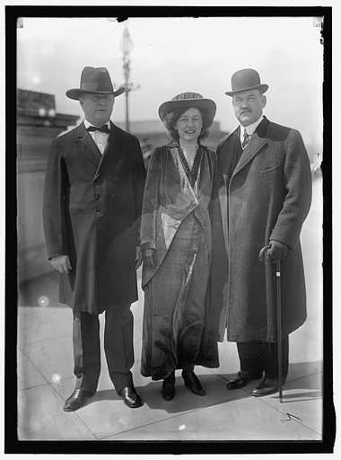 McGUIRE, BIRD SEGLE. REP. FROM OKLAHOMA, 1909-1915; DELEGATE FROM OKLAHOMA TERRITORY,1903-1907. WITH REP. J.S. DAVENPORT, LEFT, AND MRS. McGUIRE