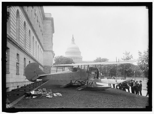 CURTISS AIRPLANE. CURTISS TWIN ENGINE BIPLANE EXHIBITED AT SENATE OFFICE BUILDING