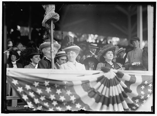 HORSE SHOWS. AT 55. MISS BONES AND DR. GRAYSON. IN FRONT, MISS MARGARET WILSON; MRS. WOODROW WILSON