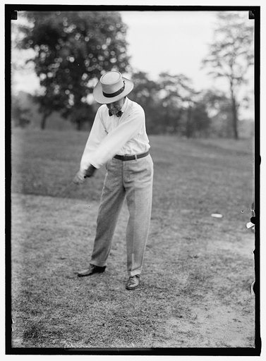 GILLETT, FREDERICK HUNTINGTON. REP. FROM MASSACHUSETTS, 1893-1925; SPEAKER, 66TH, 67TH, 68TH CONGRESSES; SENATOR, 1925-1931. PLAYING GOLF