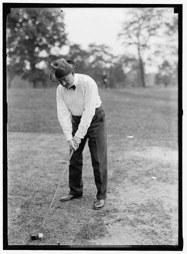 CHAMBRUN, COUNT DE. CAPTAIN, ARTILLERY CORPS; MILITARY ATTACHE, FRENCH EMBASSY. PLAYING GOLF