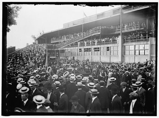 BASEBALL, PROFESSIONAL. PRESIDENT WILSON LEAVING BALL PARK