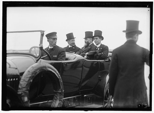 LONG, BRECKENRIDGE. 3RD ASST. SECRETARY OF STATE, 1918. LONG IN AUTO WITH 2 OF THE FR. COMMN.