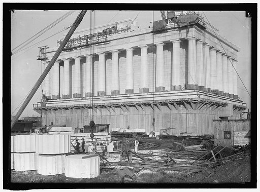 LINCOLN MEMORIAL. UNDER CONSTRUCTION