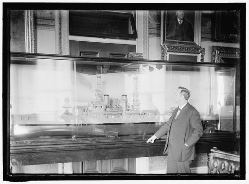 DANIELS, JOSEPHUS. SECRETARY OF THE NAVY, 1913-1921. WITH MODEL OF U.S.S. NEW YORK