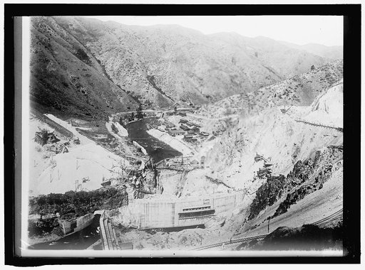 RECLAMATION, BUREAU OF. ARROWCOCK DAM, BOISE, IDAHO, SHOWING TUNNEL WHICH CARRIES BOISE RIVER DURING CONSTRUCTION