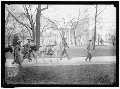LOS ANGELES HIKERS WHO BROUGHT WHITE PLAGUE CURE TO PRESIDENT WILSON. AT WHITE HOUSE