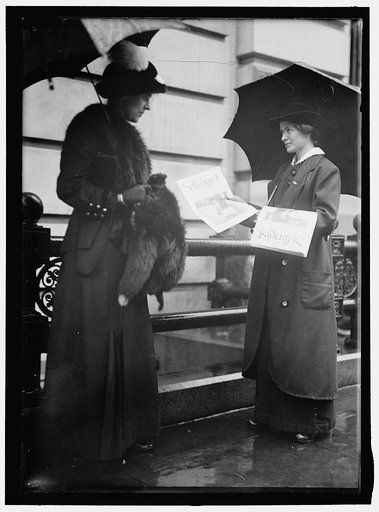 WOMAN SUFFRAGE. SELLING 'THE SUFFRAGIST'