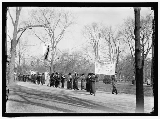 WOMAN SUFFRAGE. AT WHITE HOUSE WITH BANNERS