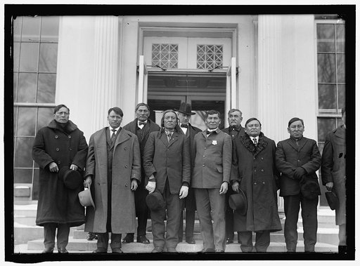 INDIANS, AMERICAN. HIGH PIPE; CHARLES TACKETT; HOLLOW HORN BEAR, JR.; WILLIAM THUNDERHAWK; SENATOR STERLING OF SOUTH DAKOTA; EUGENE LITTLE; RUBEN QUICK BEAR; HENRY HORSE LOOKING; SILAS STANDING ELK