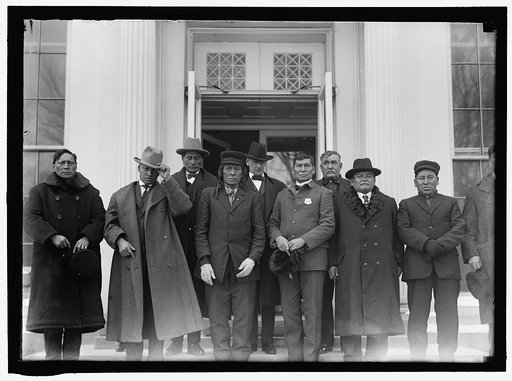 INDIANS, AMERICAN. HIGH PIPE; CHARLES TACKETT; HOLLOW HORN BEAR, JR.; WILLIAM THUNDERHAWK; SENATOR STERLING OF SOUTH DAKOTA; EUGENE LITTLE; RUBEN QUICK BEAR; HENRY HORSE LOOKING; SILAS STANDING ELK