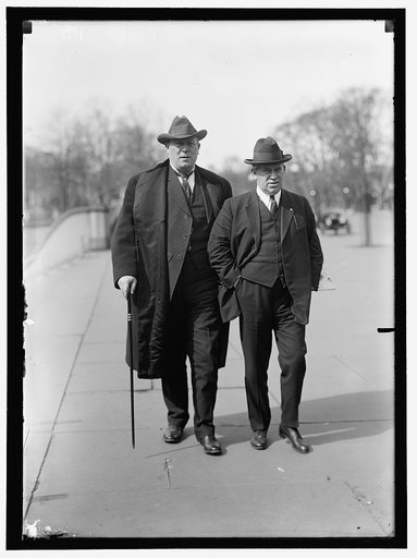 HUGHES, WILLIAM. REP. FROM NEW JERSEY, 1903-1912; SENATOR, 1913-1918. RIGHT, WITH OLLIE JAMES