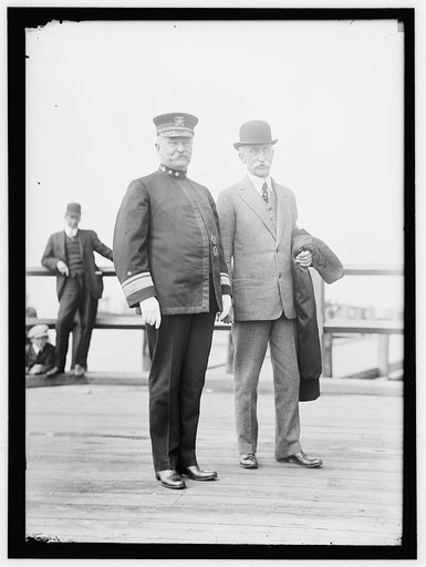 BADGER, CHARLES JOHNSTON. REAR ADMIRAL, U.S.N. LEFT, WITH ADMIRAL FISKE