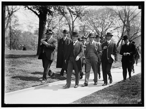 DANIELS, JOSEPHUS. SECRETARY OF THE NAVY, 1913-1921. WITH NEWSMEN