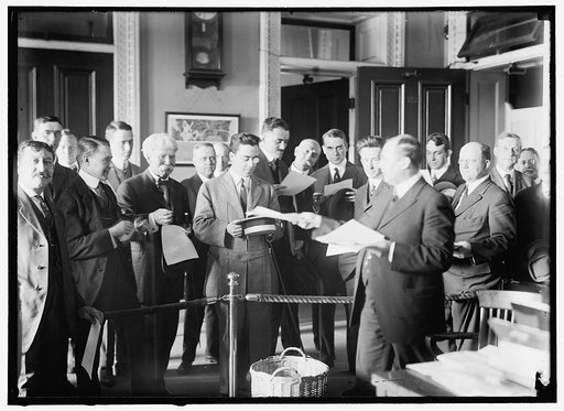PRESS CORRESPONDENTS. WITH HOWARD BANKS OF NAVY DEPT.