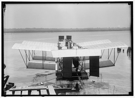 LANGLEY, SAMUEL PIERPONT. SECRETARY, SMITHSONIAN INSTITUTE. EXPERIMENTAL TANDEM BIPLANE ON POTOMAC EMBODYING LANGLEY PRINCIPLES