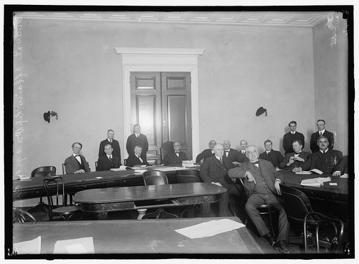 HOUSE COMMITTEE ON NAVAL AFFAIRS. HEADS: GRAY OF IN; HENSLEY OF MO; TALBOTT OF MD; PADGETT OF TN, CHAIRMAN; INDISTINCT; LIEBEL OF PA; INCDISTINCT; FARR OF PA; BROWNING OF PA, AT FRONT, RIGHT CENTER; OLIVER OF AL; CALLAWAY OF TX; CONNELLY OF KS