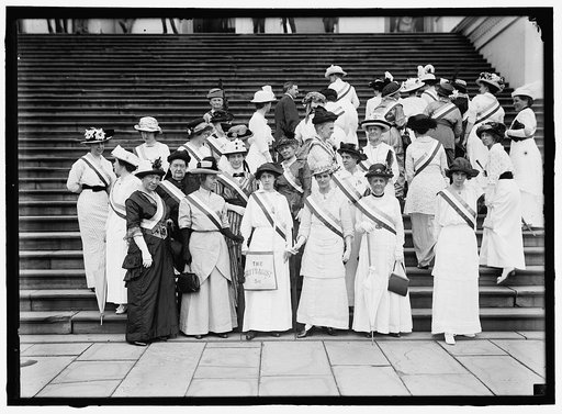 MONDELL, FRANK WHEELER. REP. FROM WYOMING, 1895-1897, 1899-1923. REAR, WITH SUFFRAGETTES AT CAPITOL