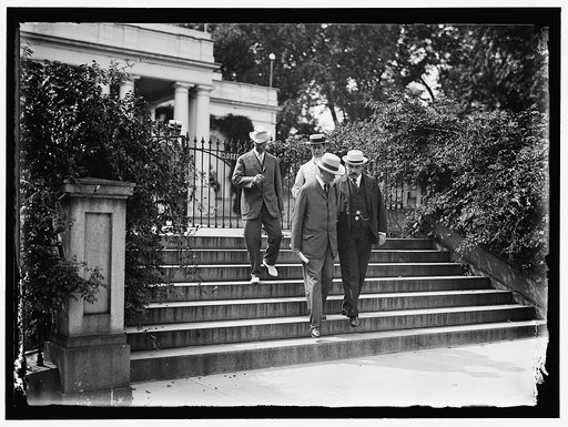 FOREIGN TRADE COUNCIL. IN LEAD, FREDERICK A. DELANO AND J.P. MORGAN, JR.; LEAVING WHITE HOUSE