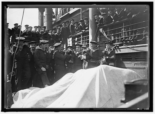 UNITED STATES NAVY. EITEL FRIEDRICH, GERMAN SHIP TAKEN OVER BY U.S.; CROWDED WITH CREWS OF CAPTURED SHIPS