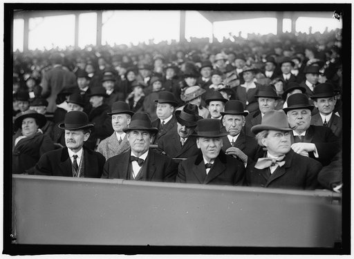 BASEBALL, PROFESSIONAL FRONT: ROBERT N. HARPER; WILLIAM JENNINGS BRYAN; JOSEPHUS DANIELS; C.K. BERRYMAN. REAR: UNIDENTIFIED; BAKER OF CALIFORNIA; JAMES HARRINGTON COVINGTON OF MARYLAND; FRANKLIN K. LANE