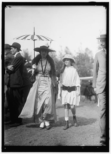 BONAPARTE, MRS. JEROME N. AT HORSE SHOW WITH DAUGHTER